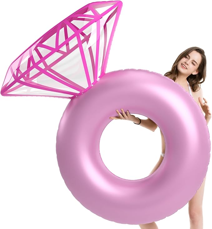 Jasonwell Inflatable Diamond Ring Pool Float - Engagement Ring Bachelorette Party Float Stagette Decorations Swimming Tube Floaty Outdoor Water Lounge Floats for Adults