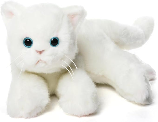 Bearington Collection Muffin Plush White Cat Stuffed Animal, 15 Inch