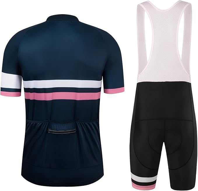 Coconut Ropamo CR Men's Cycling Jersey Set Road Bike Jersey Zipper Pocket Short Sleeves Cycling Kits Bib Shorts 3D Padded