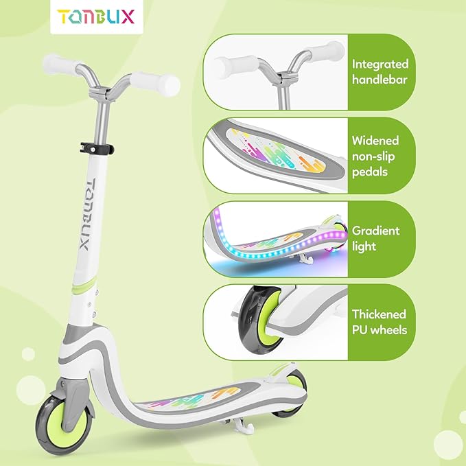 Scooter for Kids with Light-Up Wheels & Deck, Adjustable Heights 2 Wheel Kick Scooters for Kids 5-7, Toddler Scooters with 4 Lighting Mode Deck