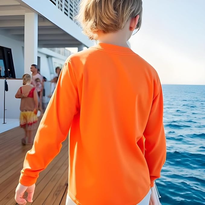 INGEAR Boys' Rash Guard UPF 50+ Swim Shirt - Lightweight, Quick-Dry, Durable Sun Protection for Swimming, Sizes XS-XL