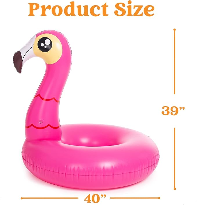 JOYIN 2-Pack Flamingo Unicorn Pool Float - Fun Floaties Inflatable Swimming Pool Tubes Toys Party Decorations, Summer Vacation Lake Beach Floaty Swim Rings Raft Lounger for Adults & Kids
