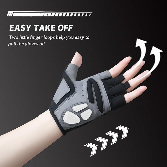 Cycling Gloves,Gel Padded Bike Gloves for Men Cycling,Anti-Slip & Shock-Absorbing Lightweight & Breathable Design Road Bicycle Half Finger for Women