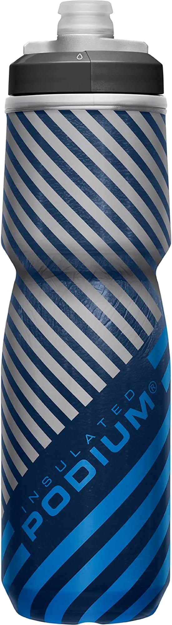 CamelBak Podium Chill Bike Insulated Squeeze Water Bottle Navy Stripe, 24oz