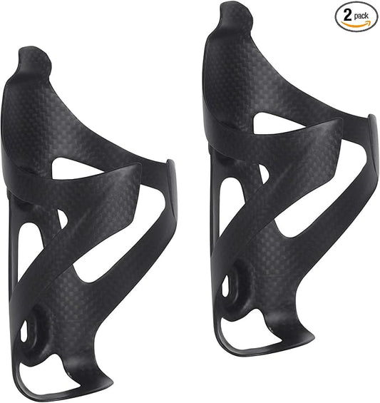 KABON Bike Water Bottle Holder, Lightweight 3K Carbon Fiber Bicycle Drink Water Bottle Cages for Road Mountain Bike Cycling Accessories - Pack of 2