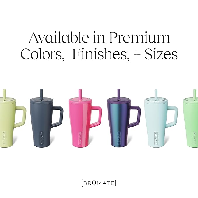 BrüMate Era 20 oz Tumbler with Handle and Straw | 100% Leakproof Insulated Tumbler with Lid and Straw | Made of Stainless Steel | Cup Holder Friendly Base | 20oz (Nightfall Blue)