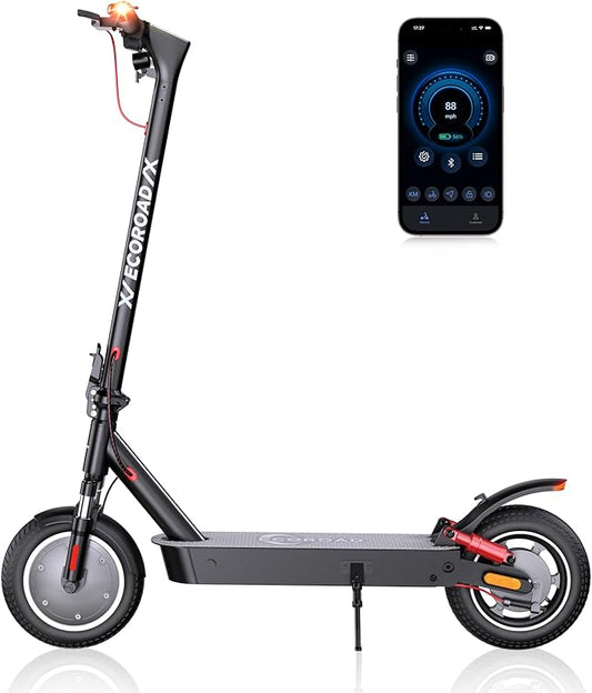 Electric Scooter for Adults, 30-32Miles Long Range Electric Scooters, 500W-750W Motor & 21-25MPH Adults Commuting Scooters, 10" Tires, Lightweight Foldable E-Scooter with Turn Signals