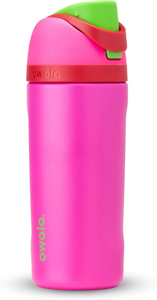 Owala Kids FreeSip Insulated Stainless Steel Water Bottle with Straw for Sports, Travel, and School, BPA-Free Sports Water Bottle, 16 oz, All The Berries