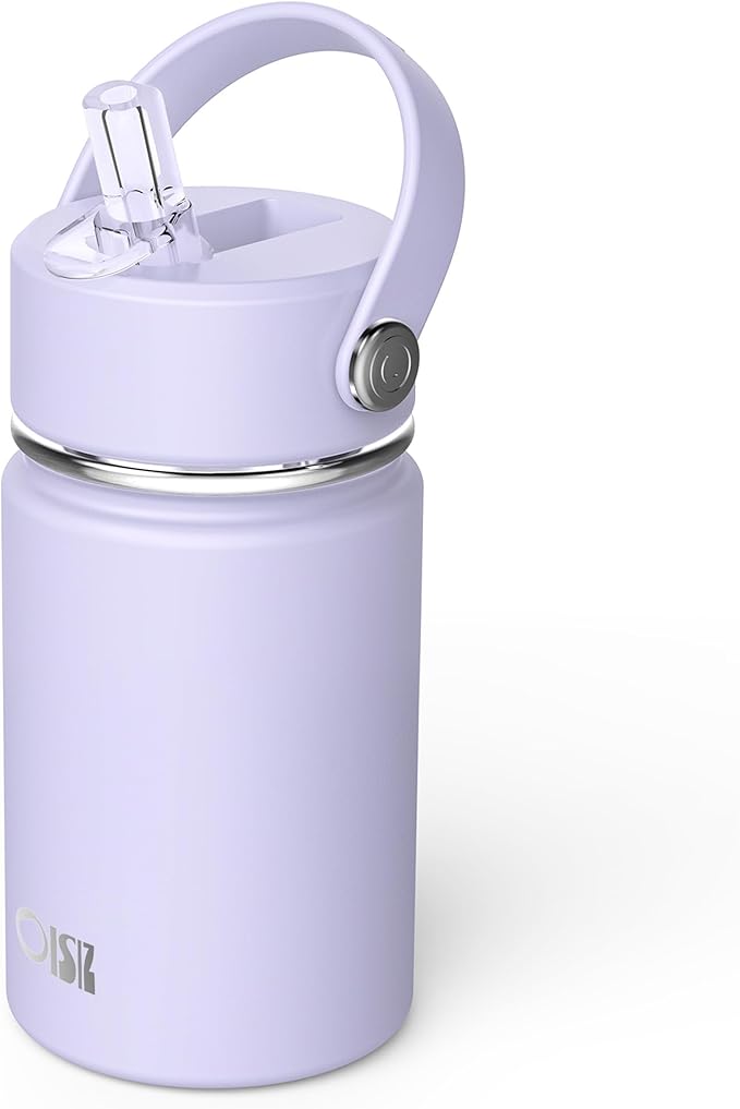 Kids Water Bottle with Straw Lid 10oz, Vacuum Insulated 316 Stainless Steel Water Bottles for Kids for School, Leakproof Water Bottle, BPA Free and Keep Cold for 24 Hours