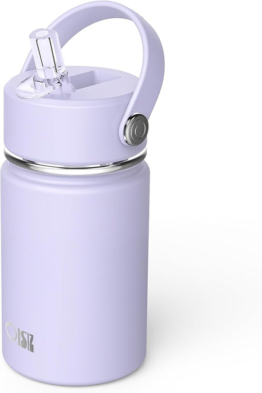 Kids Water Bottle with Straw Lid 10oz, Vacuum Insulated 316 Stainless Steel Water Bottles for Kids for School, Leakproof Water Bottle, BPA Free and Keep Cold for 24 Hours