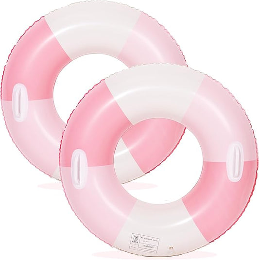 Swimming Pool Tubes-2PCS Inflatable Pool Floats for Adult Swim Ring Pool Floaties Inflatable Swimming Pool Raft Party Water Summer Beach Lounger Float Party Supplies