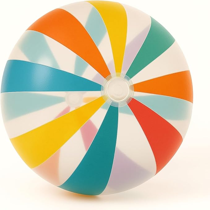 GIFTEXPRES 40" Striped Beach Ball - Giant Transparent Inflatable Ball for Swimming Pool Party - Summer Outdoor Water Toy & Decoration