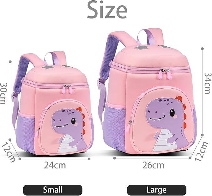 kids schoolbag with diving fabric and breathable pads - lightweight reflective backpack for boys and girls (pink, Small)
