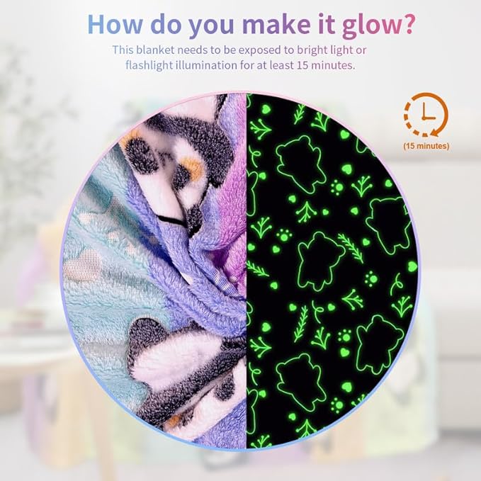 Panda Gifts for Kids: Soft Fleece Blankets & Throws, Personalized, 50"x60", Birthday Gifts for Girls & Boys