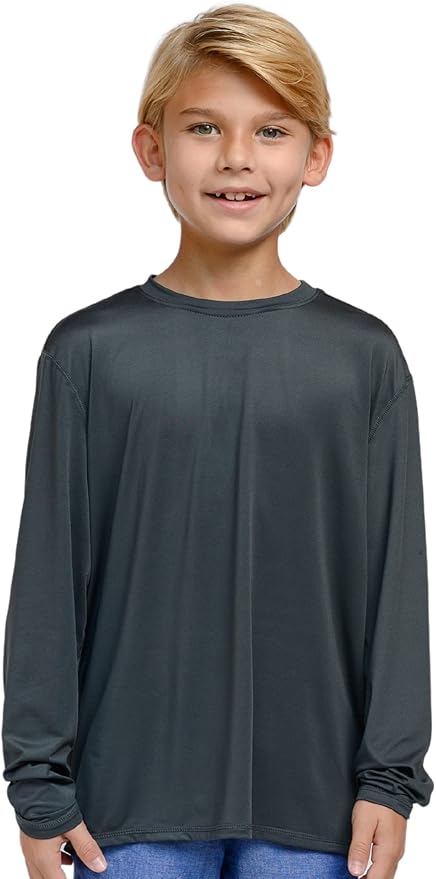 INGEAR Boys' Rash Guard UPF 50+ Swim Shirt - Lightweight, Quick-Dry, Durable Sun Protection for Swimming, Sizes XS-XL