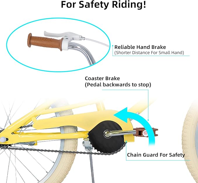 JOYSTAR Girls Bike for 2-12 Years Old Toddlers and Kids, 12" 14" 16" 18“ Retro Style Kids Bike with Training Wheels, 20 Inch Children Bicycle with Kickstand