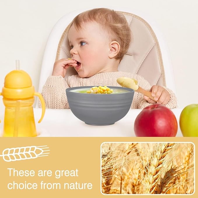 Wheat Straw Dinnerware Sets, Wheat Straw Plates and Bowls Sets for 4 Kitchen Dishes 28pcs College Dorm Room Essentials Cutlery Set Microwave Safe (Black)