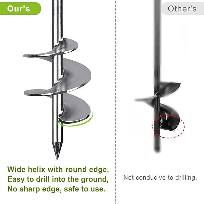 Fully Welded Ground Trampoline Anchors, 30'' Spiral Mobile Home Anchors, 2pcs Earth Anchor Heavy Duty Shed Anchor Kit with Straps for Securing Swing Sets, Animals, Trees, Tents, Shed, Carport