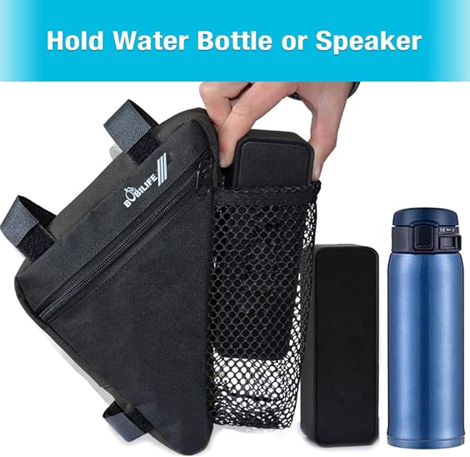 Bike Triangle Frame Bag - Bicycle Cycling Storage Triangle Top Tube Front Pouch Saddle Bag for Road and Mountain Bikes