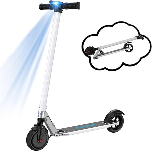 Caroma Electric Scooter for Kids Ages 6-14, 250W Motor Foldable Kids Electric Scooter,160 Mins Ride Time & 3 Speeds (6/10/15 Mph), LED Display & Dual Brake,Best Gift for Girls and Boys