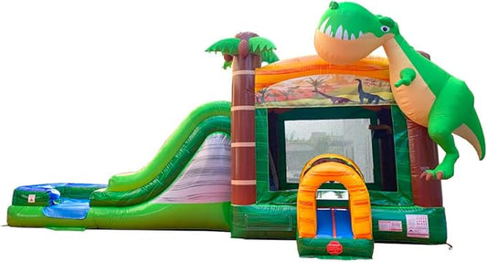 TentandTable Inflatable Bounce House Water Slide for Kids 5-12 Large, Commercial Grade Mega Bouncy Castle for Adults, Jump House, Includes Electric Air Blower, 32' L x 16' W x 15' H, Dinosaur