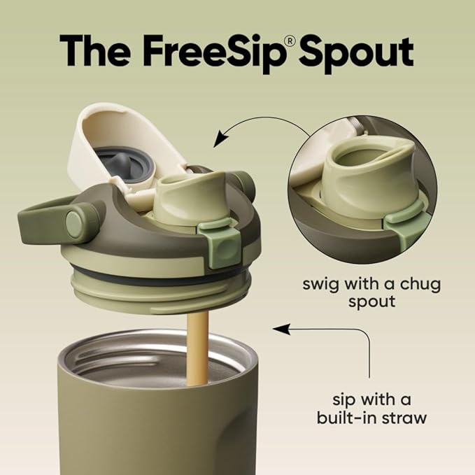 Owala FreeSip Sway Insulated Stainless Steel Water Bottle with Two-Way Spout, Built-In Straw and Bucket Handle, Made for Travel, School, and Sports, 30oz, BPA Free, Leak Proof, Off Road