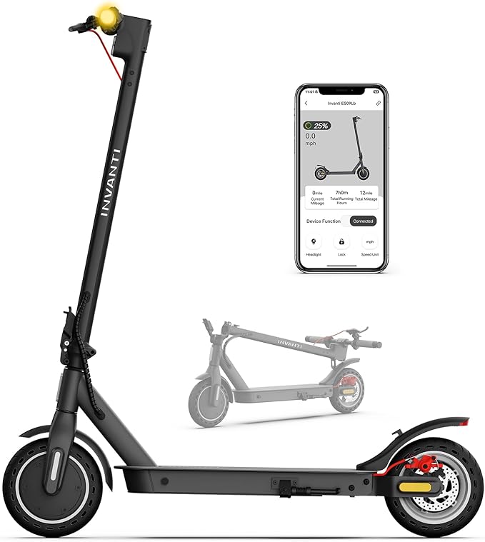 E30 Electric Scooter, Max 20Miles & 18 MPH, 350W Motor, Turn Signals, Smart APP, 8.5" Solid Tires, Foldable Commuter Electric Scooter with Rear Suspension and Dual Brakes for Adults and Teens
