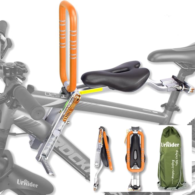 Child Bike Seat, Front Mount Kids Bike Seat,Fit Mountain Bikes, Cruiser Bikes, Folding Bikes, Ultra Light,Portable, Tool-Free, Quick-Release,Toddler Bike Seat for 2-6 Years(up to 60lbs)