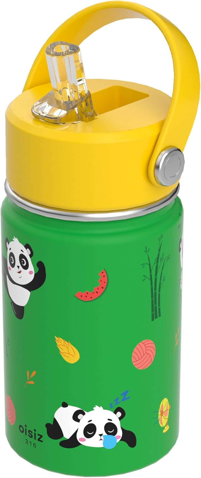 OISIZ Kids Water Bottle with Straw Lid 10oz, Vacuum Insulated 316 Stainless Steel Water Bottles for Kids for School, Leakproof Water Bottle, BPA Free and Keep Cold for 24 Hours