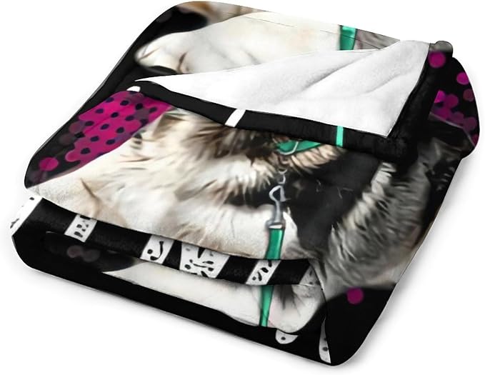 Husky Dog Blanket - Funny Throw Blanket for Kids & Adults, Soft Warm Cozy Fleece, 40"x50"
