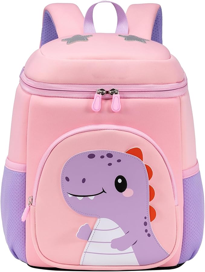 kids schoolbag with diving fabric and breathable pads - lightweight reflective backpack for boys and girls (pink, Small)