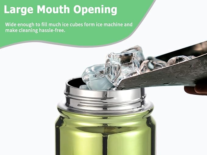 Mininoo Kids Water Bottle for School, 16oz Metal Insulated Water Bottle Kids with Straw Lid for Girls, Boys