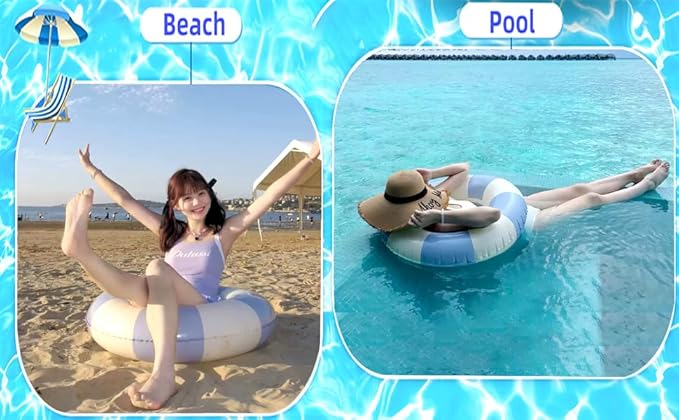 2 PCS Inflatable Pool Floats for Swimming Pool Party Lake Beach Adults - Floaties Pool Tubes Swim Rings Tubes Floaties for Beach Pool Party Decorations