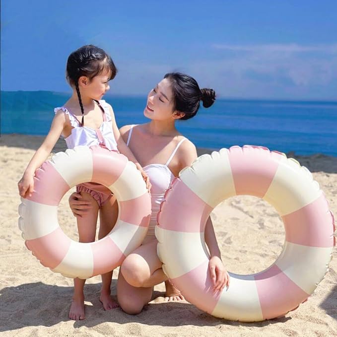 Children Swimming Ring, Inflatable Pool Floats Swim Tube Raft Toy with Fruits Mermaid Decorations Summer Water Fun Lounge Beach Lake Party Supplies for Kids