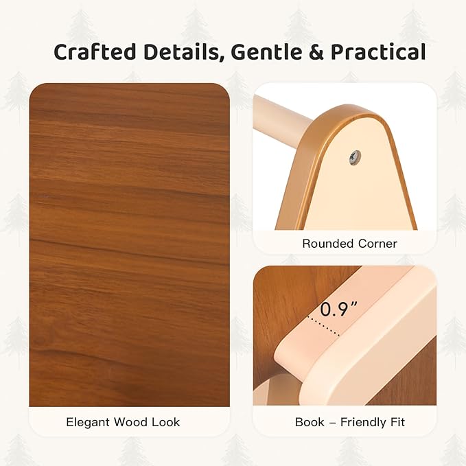 OOOK Solid Wood Rotating Bookshelf Tower 4 Tier, 360°Display Floor Standing Spinning Bookshelf Tower, Small Corner Bookcase for Small Spaces, Kids Tree Book Shelf for Kids Rooms, Classroom, Nursery