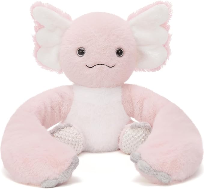 MaoGoLan Microwavable & Weighted Axolotl Stuffed Animal,3.8 lbs 38" Long Arms Freezable Salamander Huggable Weighted Plush Toys, Warm and Comfort Heated Axolotl Plushie for Adults,Kids