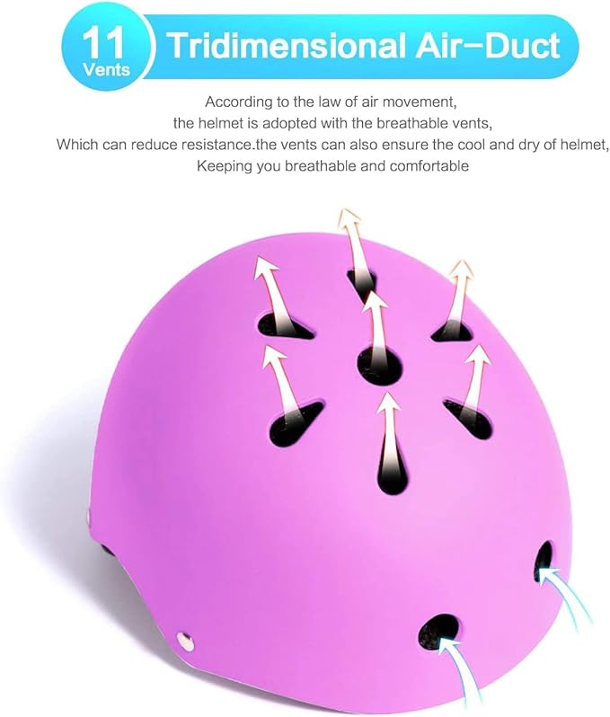 Kids Bike Helmet Skateboard Knee Pads - Kids Helmet Elbow Pads Wrist Guards Adjustable for 5~15yrs Girl Boy Kids Protective Gear Set for Sport Cycling Bike Roller Skating Scooter