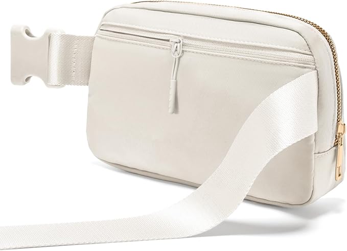 Gitus Birthday Gifts for 8 9 10 11 12 13 Year Old Girls Personalized Fanny Pack Crossbody Bags with Initial Letter Patch Belt Bag for Teen Girls Cute Trendy Stuff Travel Essentials (Ivory-I)