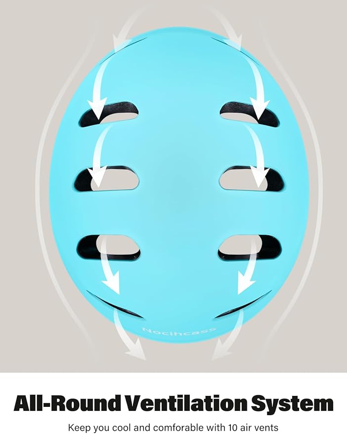 Skateboard Bike Helmet,Multi-Sport with Premium Safety & Ventilation,Shock-Absorbing,Adjustable for Cycling Scooter Commuter Skate Protection for Youth Adult