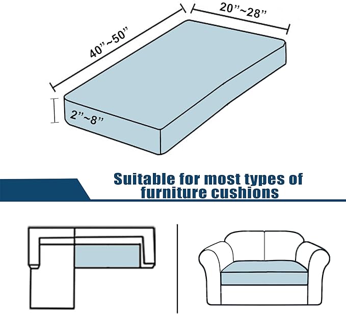 100% Waterproof Couch Cushion Covers, Stretch Sofa Seat Covers, Reversible Protector Covers for Pets, Washable (Loveseat Cushion, Sand), Medium