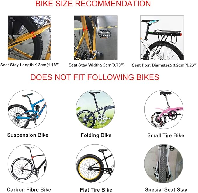 ROCKBROS Rear Bike Rack Quick Release Bike Cargo Rack Luggage Bike Rack Rear Mountain Bike Rack