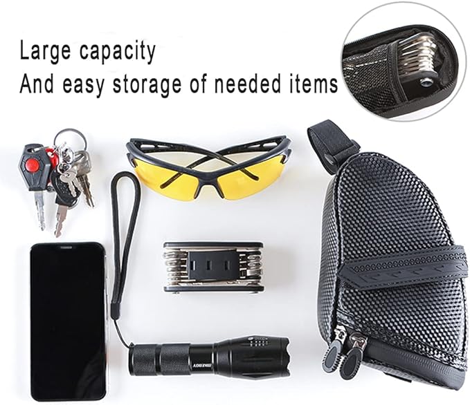 Bicycle Seat Bag Water Proof,Bike Pack Under Seat,Wedge Saddle Bag for Bike,Cycling Accessories