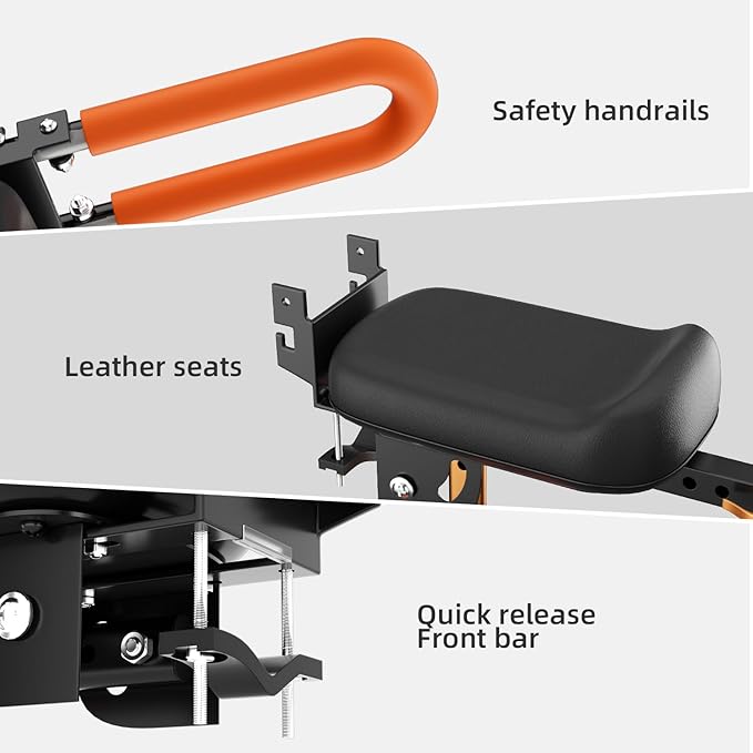 Child Bike Seat - Front Mount, Kids Bike Seat for Adult Bike,Retractable Baby Bike Seat Front Mounted, Toddler Bike Seat for Children 2~6 Years