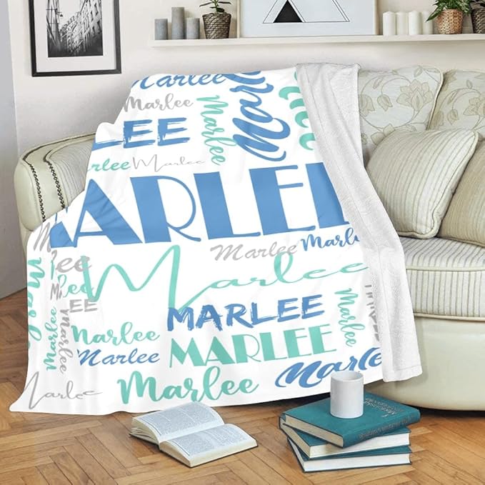 Dr.TOUGH Personalized Name Blanket Personalized Blanket for Adult Kids Flannel Customized Personalized Blankets and Throws
