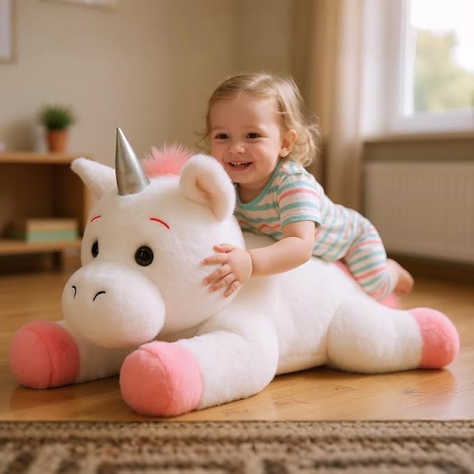 Unicorn Stuffed Animal, Giant 31.5" Stuffed Plush,Large Soft Plush Unicorn Toy Birthday Holiday Party Gifts for Kids Girls