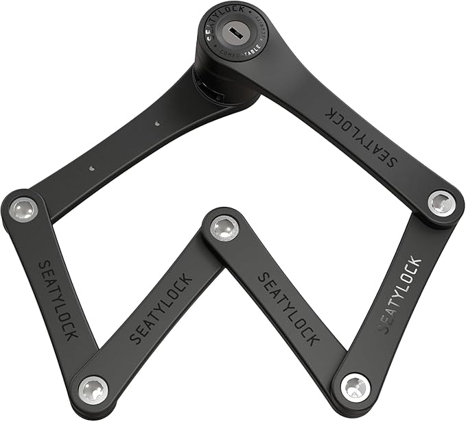 Seatylock FoldyLock Mini Folding Bike Lock - Patented Lightweight Bicycle Lock - Heavy Duty Anti Theft Guard with Key for Electric Scooter & City Bikes