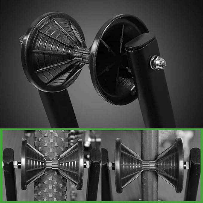 Sports Foldable Alloy Bicycle Stand Bike Floor Parking Rack Steady Wheel Holder Fit 20"-29" BikesIndoor Home Garage Cycling Storage Organizer Cycle Tires Rack Holder for Mountain and Road Bike