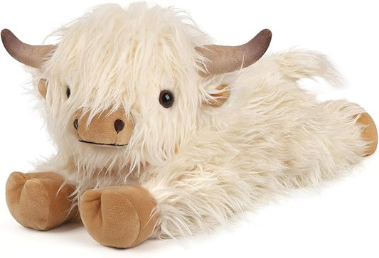 Highland Cow Stuffed Animals, Microwavable Stuffed Animal Adorable Fluffy Highland Cow Plush for Warmth Comfort, Heatable Coolable Lavender Scent Toy, Cute Soft Plushies Gift for Kid Boy Girl & Adult
