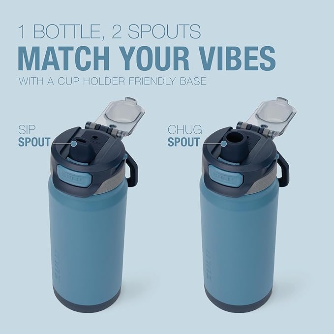 ZULU Powerfill Pro 18oz Kids Stainless Steel Water Bottle with Quick Fill Lid, Triple Wall Vacuum Insulated, Leak Proof Locking Lid, Sip & Chug, Reusable, BPA Free, Dishwasher Safe, Midnight Storm