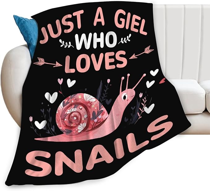 Snails Blanket Gifts for Girls Women Snail Stuff Throw Blankets Cozy Plush Fleece Flannel Fuzzy for Bed Decor 80"X60"